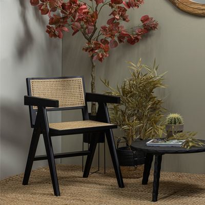WOOOD Gunn Matstol i Rattan och Trä - Svart