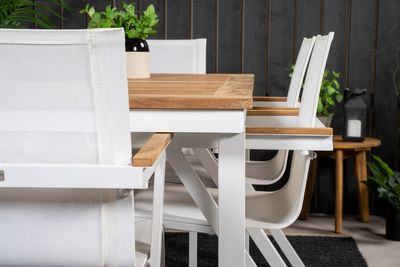 Venture Home Mexico & Panama Matstolar 6-pack Vit + Rektangulärt Matbord 160 x 90 Vit