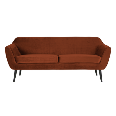 WOOOD Rocco Soffa 187 cm Sammet Rostbrun