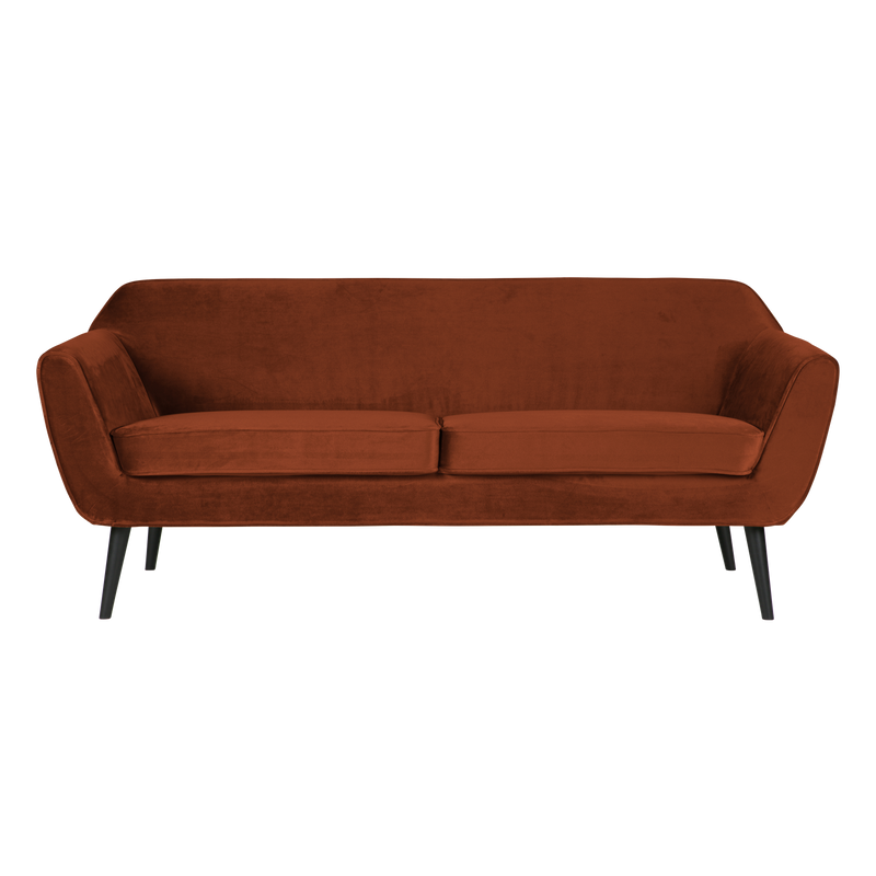 WOOOD Rocco Soffa 187 cm Sammet Rostbrun