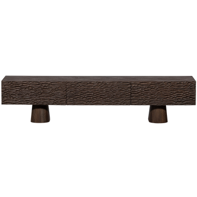 WOOOD Crumble Snidad TV-bänk i Mangoträ Mörkbrun Valnöt