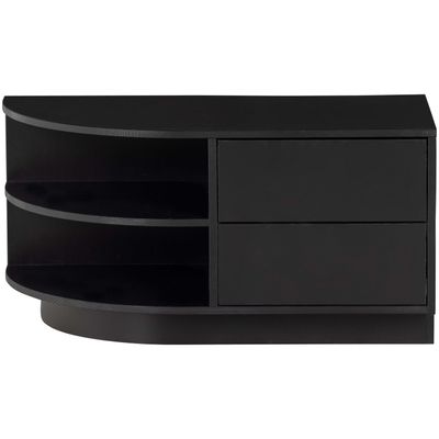 WOOOD FINCA TV-bänk rund vänster 78 cm grangren djup svart