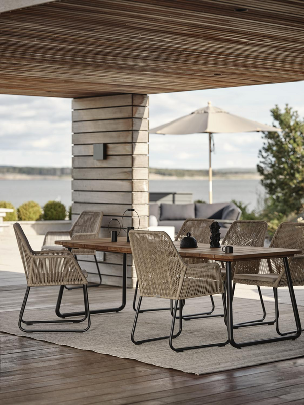 Brafab Nolli Matbord 90x225 cm Svart/Teak