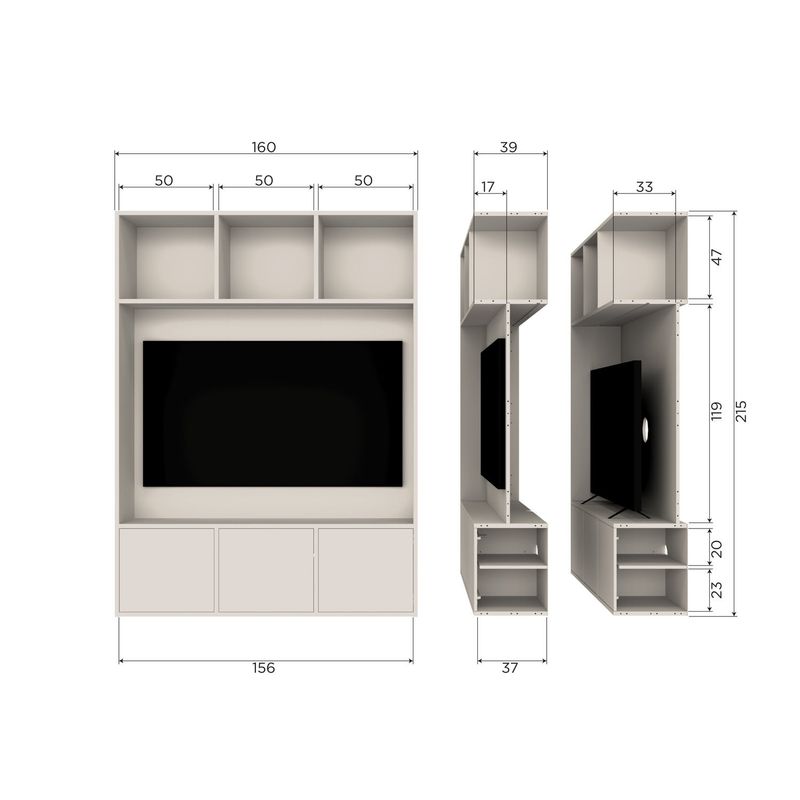 WOOOD Meggy TV Förvaringsskåp 160 cm Furu Dust