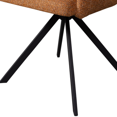 WOOOD Fenne Svängbar Matstol i Vävd Tyg Ginger 2 st