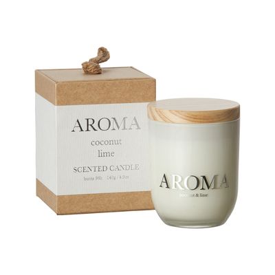 Affari of Sweden AROMA Doftljus S Coconut & lime, Brun/vit