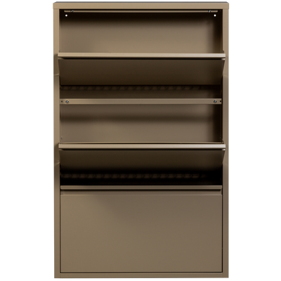 WOOOD Sabine 3-facks Skoskåp i Sandfärgat Metall