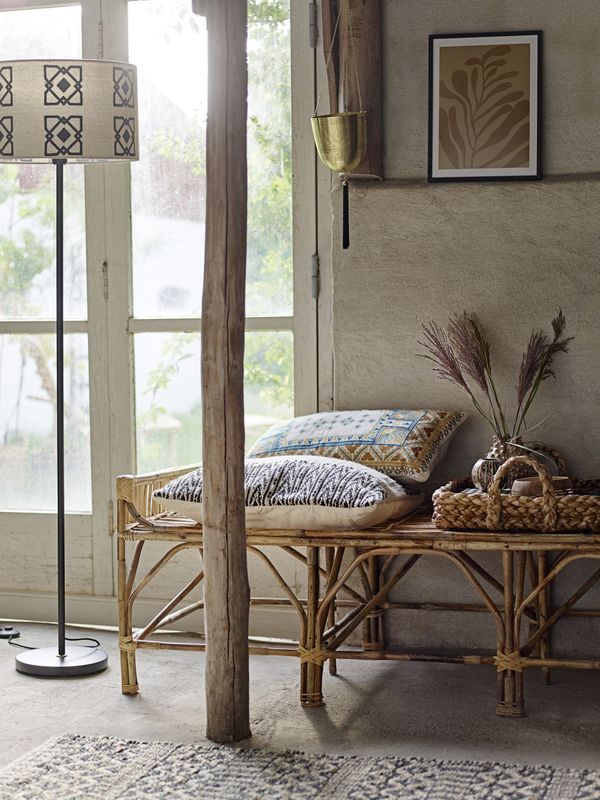 Bloomingville Pammi bänk, natur, korgflätning