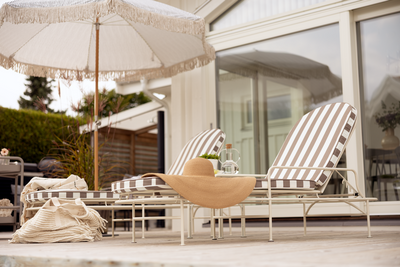 Brafab Arts Solsäng Soft White / Beige Stripes