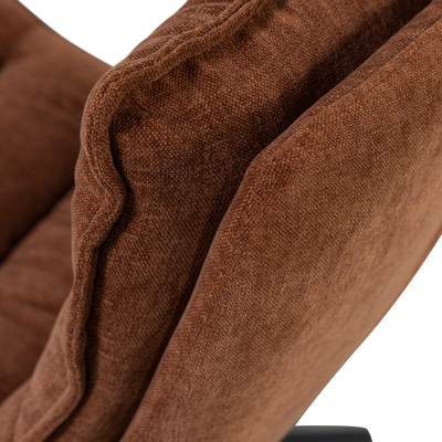 WOOOD KUBE Svängbar Fåtölj med Fotpall - Brun