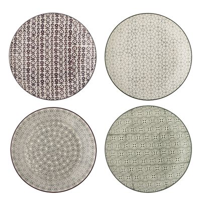 Bloomingville Karine Tallrik, Grön, Stengods - 12-pack