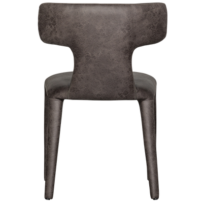 WOOOD PERMIT Matstol i Läderlook Svart/Grå 2 st