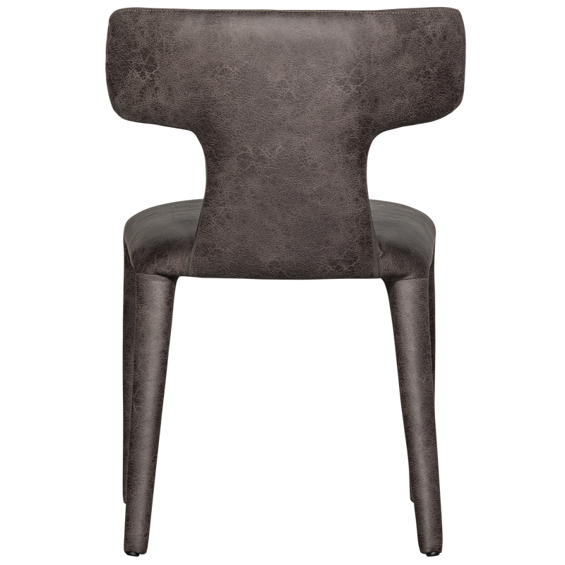 WOOOD PERMIT Matstol i Läderlook Svart/Grå 2 st