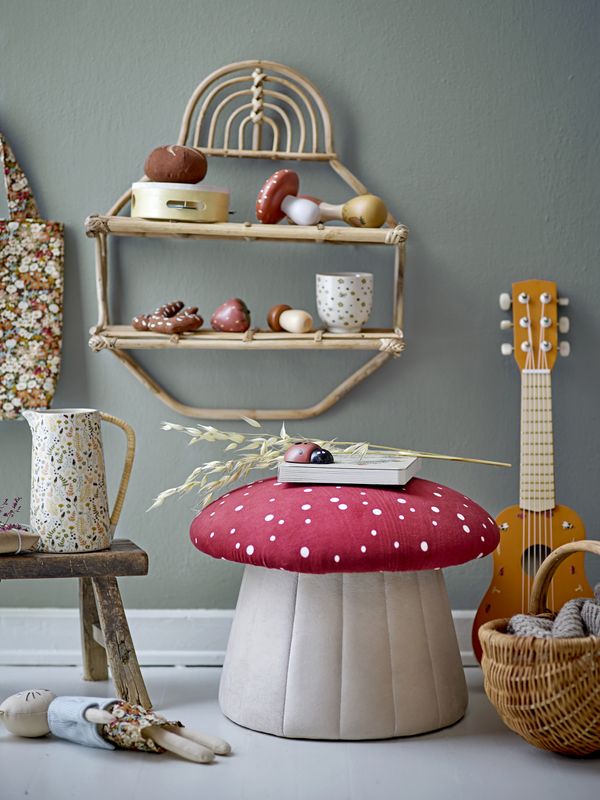 Bloomingville Lue Sittpuff, Röd, Polyester