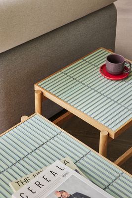 Hübsch Tile soffbord mint/natur 61 x 66 x H44 cm