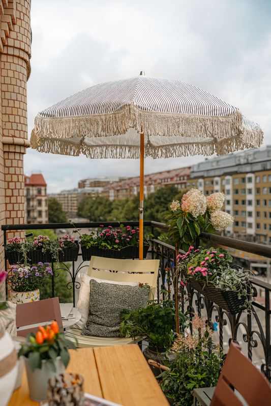 Brafab Gatsby parasoll Ø180 cm grårandigt