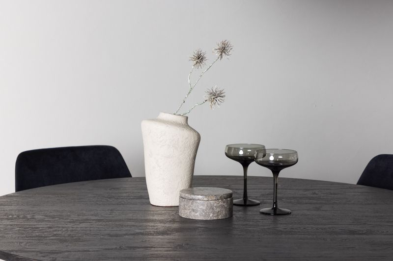 Venture Home Lanzo & Night Runt Matbord ⌀120 Mocka + 4 st Matstolar Svart