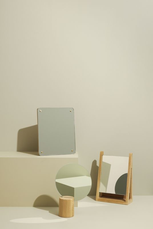 Hübsch Smize Bordsspegel Naturell 25x9xh30cm