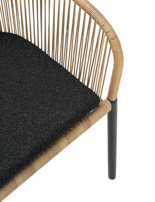 Brafab Delta Stol Svart / Natural Wicker / Teddy Black