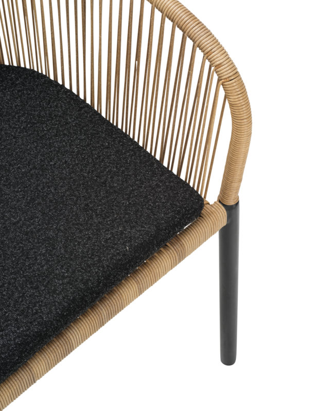 Brafab Delta Stol Svart / Natural Wicker / Teddy Black