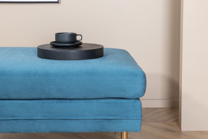 Venture Home Boom Ottoman - Sammetslen Blå Sittpuff