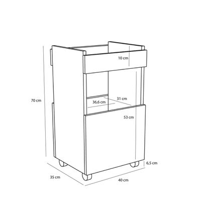 Hübsch Forma Rullbord Natur 40x35xh70cm