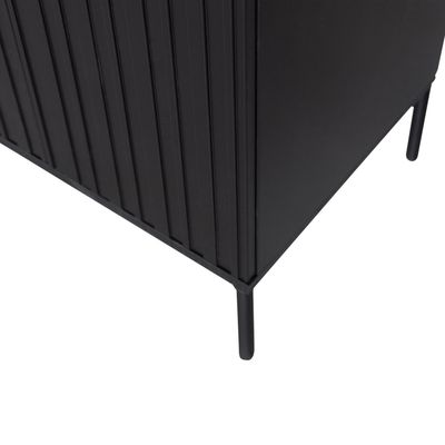 WOOOD NEW GRAVURE Högskåp med Låda i Svart Furu