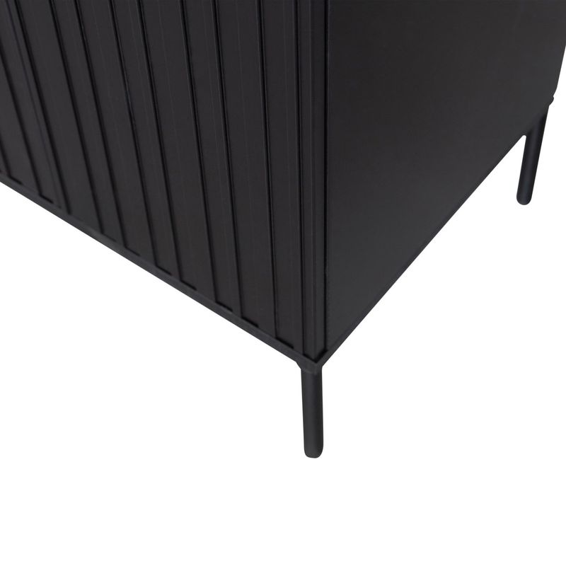 WOOOD NEW GRAVURE Högskåp med Låda i Svart Furu