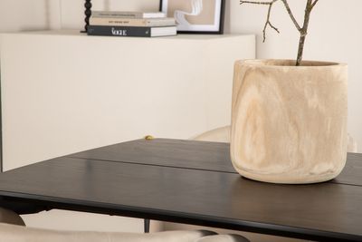 Venture Home Berit & Pelle 6 st Matstolar Beige + Rektangulärt Matbord 190 x 90 Svart