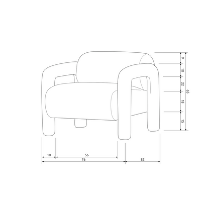 WOOOD Lenny Fåtölj i Grovtexturerad Sand