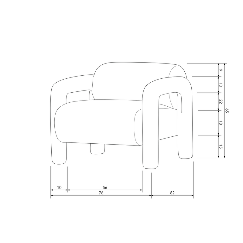 WOOOD Lenny Fåtölj i Grovtexturerad Sand