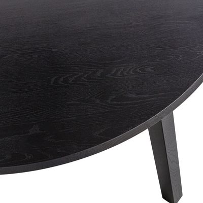 WOOOD Lange Jan Utdragbart Runt Matbord i Ek Blacknight