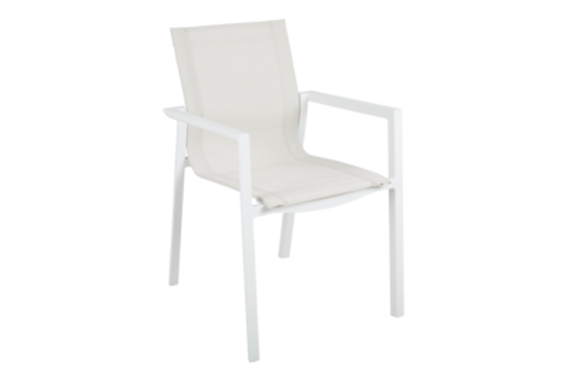 Brafab Delia Stapelstol Vit/Textilene