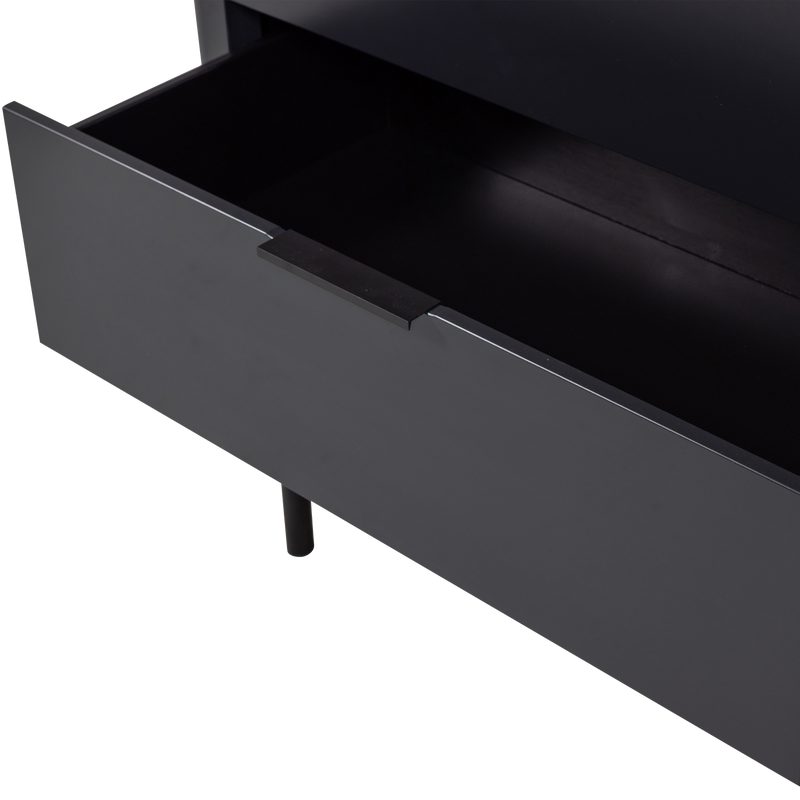 WOOOD Gunnar Byrå med Lådor i Matt Svart Furu