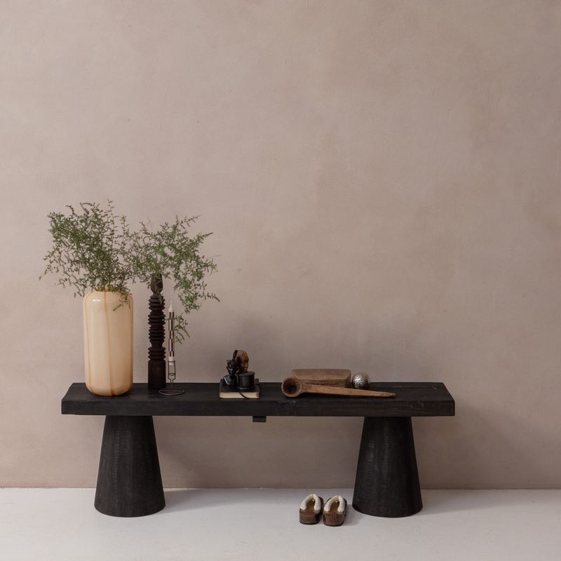 WOOOD Clyde Bänk i Återvunnet Mangoträ, Mörkbrun