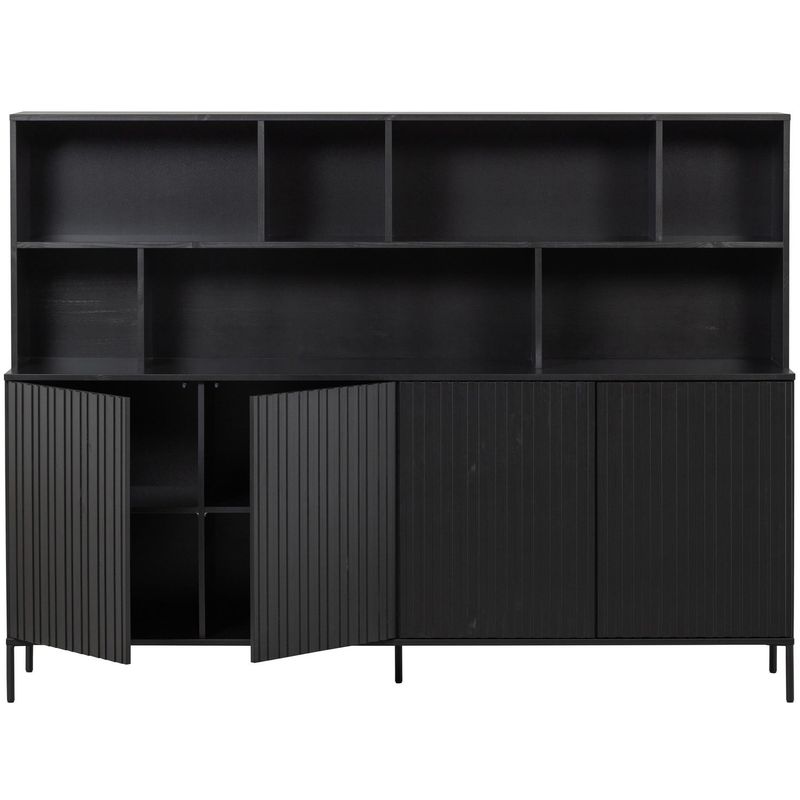 WOOOD New Gravure Väggskåp i svart furu