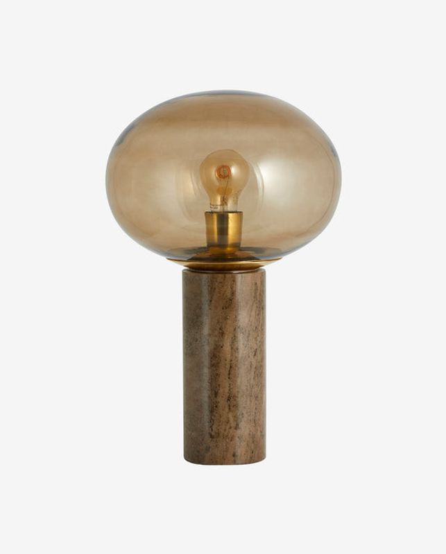 Nordal BES bordslampa - Rökt glas med marmor