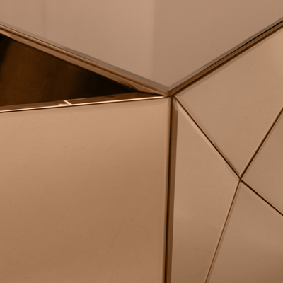 WOOOD Glintz Sidobord Trä och Spegelglas Brun