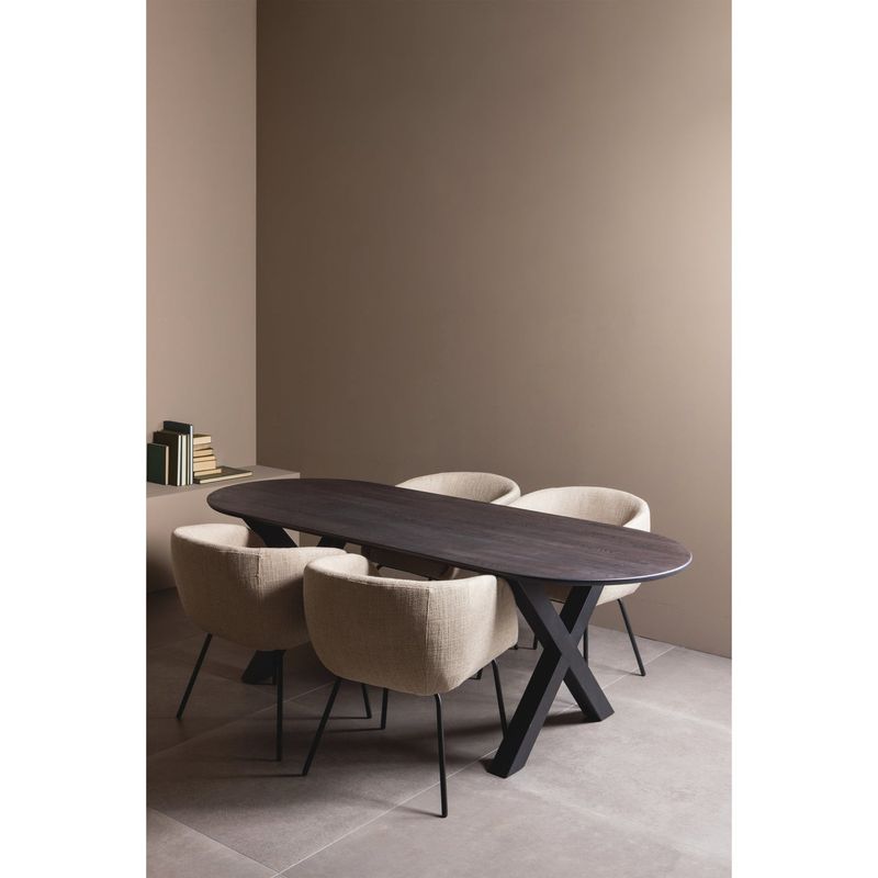 WOOOD Leon Matstol i Boucle Naturmelange