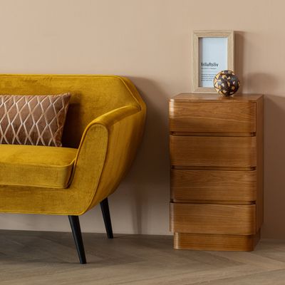 WOOOD Fejo byrå med 4 lådor i brun MDF