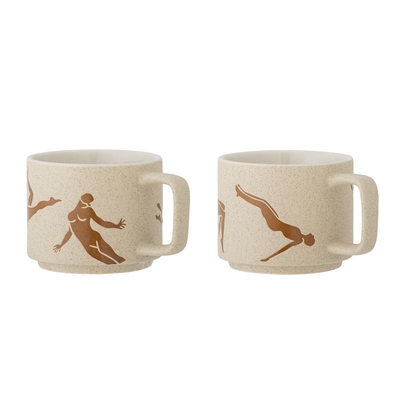Bloomingville Harlow Mugg, Brun, Stengods - 6-pack