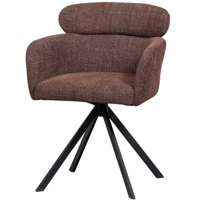 WOOOD Fenne Snurrbar Matstol Väv Tyg Kastanj 2 st