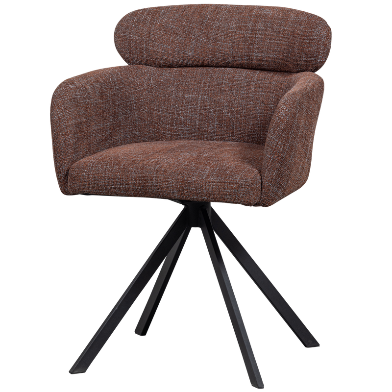 WOOOD Fenne Snurrbar Matstol Väv Tyg Kastanj 2 st