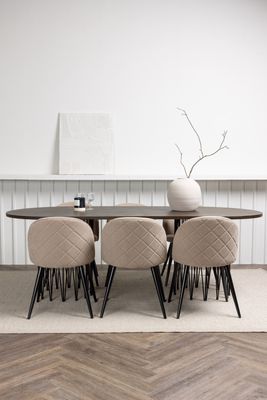 Venture Home Matgrupp Stone med Velvet-stolar