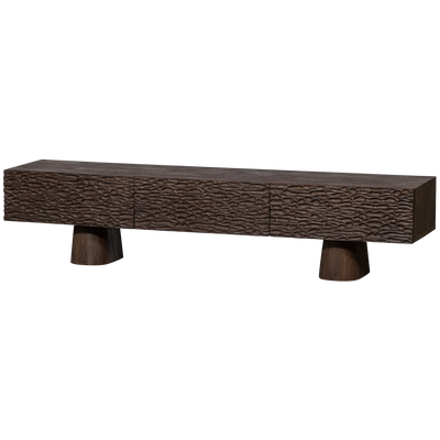 WOOOD Crumble Snidad TV-bänk i Mangoträ Mörkbrun Valnöt