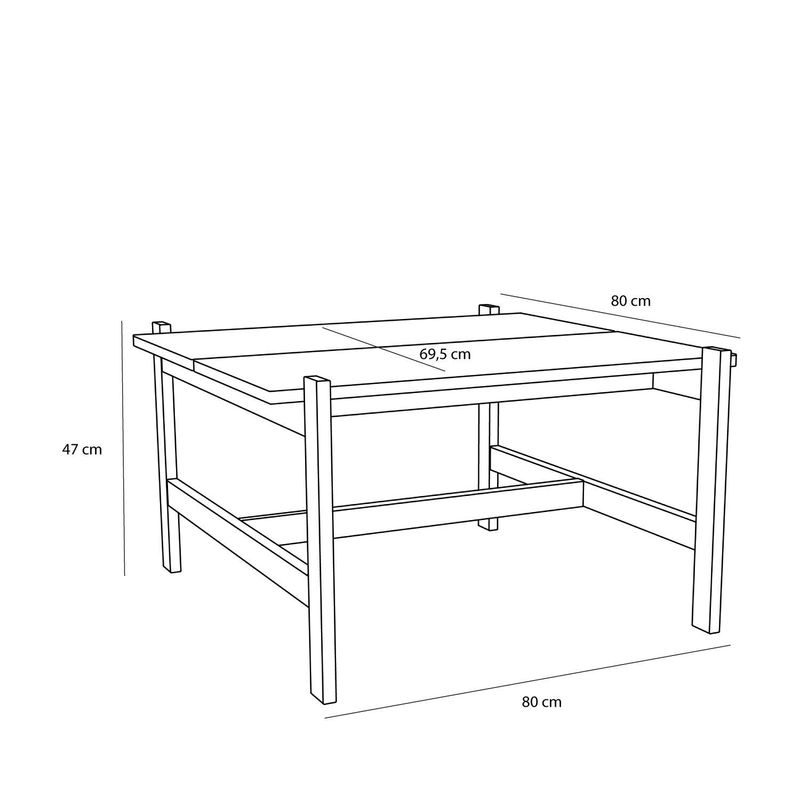 Hübsch Dash Soffbord Natur 80x80xh47cm