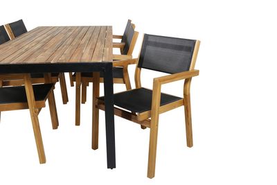 Venture Home Venice & Bois Matstolar 6-pack Natur + Rektangulärt Matbord 205 x 90 Natur