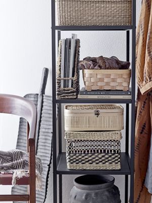 Bloomingville Sabel korg med lock, svart, sjögräs