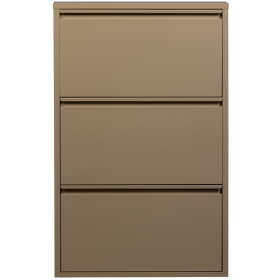 WOOOD Sabine 3-facks Skoskåp i Sandfärgat Metall