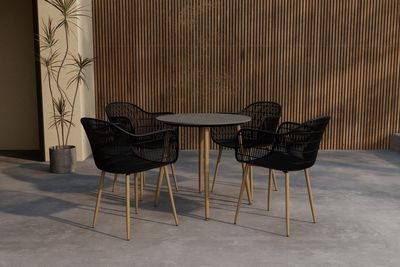 Venture Home Anafi Matgrupp Svart, Mörkgrå